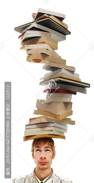 平衡一疊書頭
