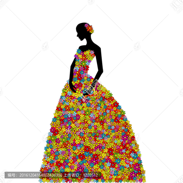 穿碎花連衣裙的女人