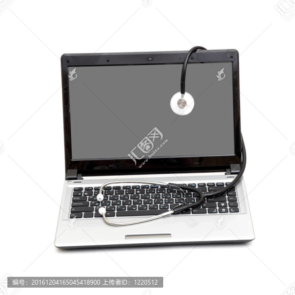 聽診器和筆記本電腦