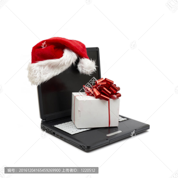 筆記本電腦上的Santa帽子