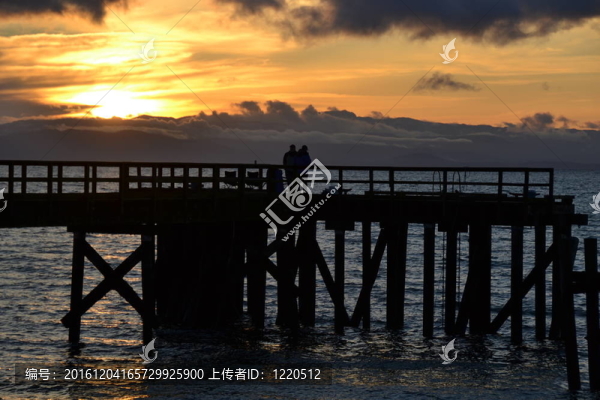 在戴維斯灣pier2日落