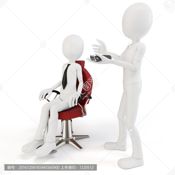 理發(fā)店的3D男人