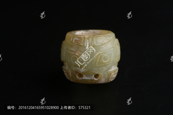 商代玉器,商代人面紋玉射