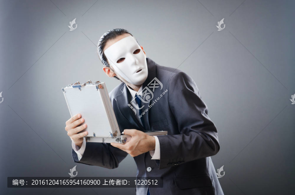 工業(yè)espionate概念與蒙面的商人