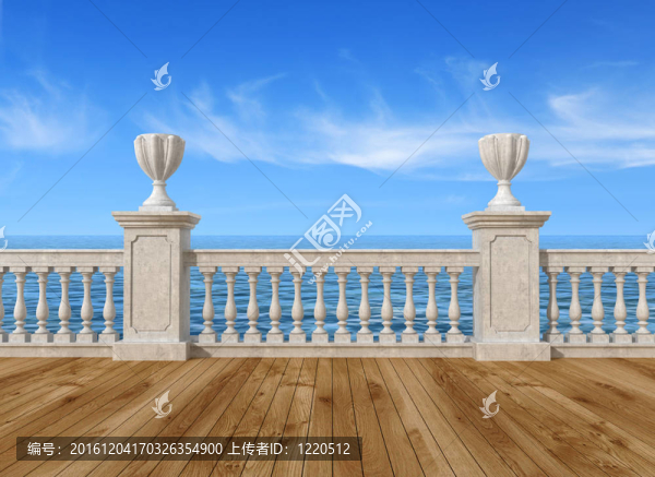 空蕩蕩的陽臺欄桿