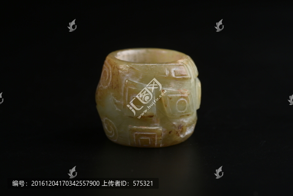 商代玉器,商代人面紋玉射