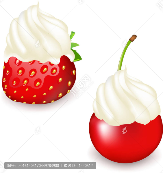 Strawberry和櫻桃奶油
