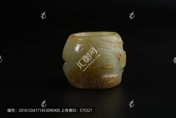 商代玉器,商代人面紋玉射