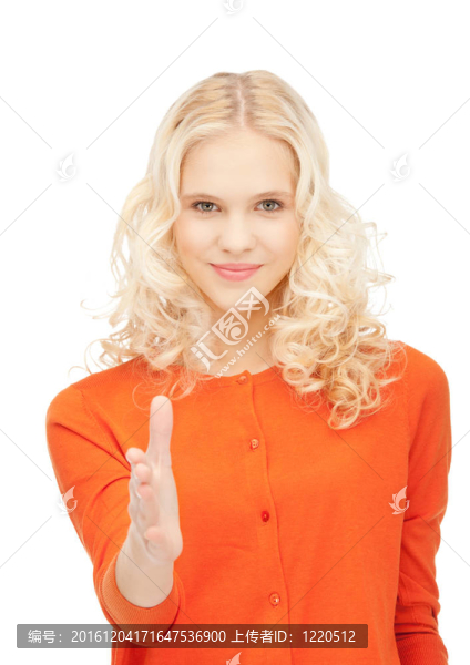 張開手準(zhǔn)備握手的女人