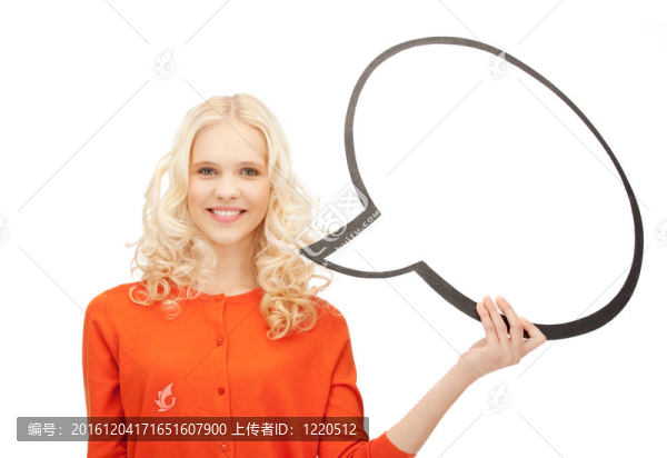 微笑與空白文本泡泡女商人