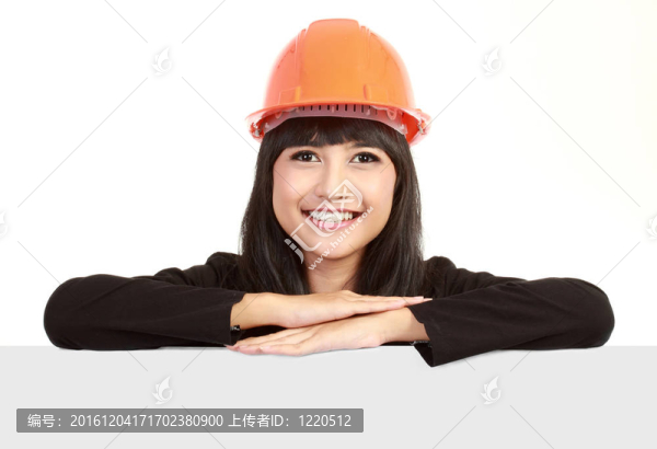 帶橫幅的女工程師