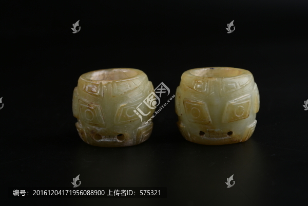 商代玉器,商代人面紋玉射