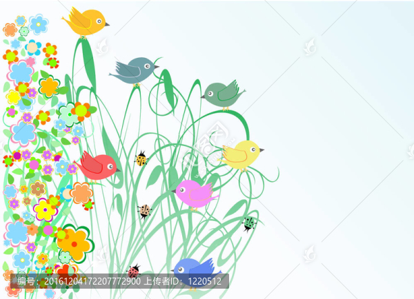 鮮花和小鳥節(jié)日問(wèn)候