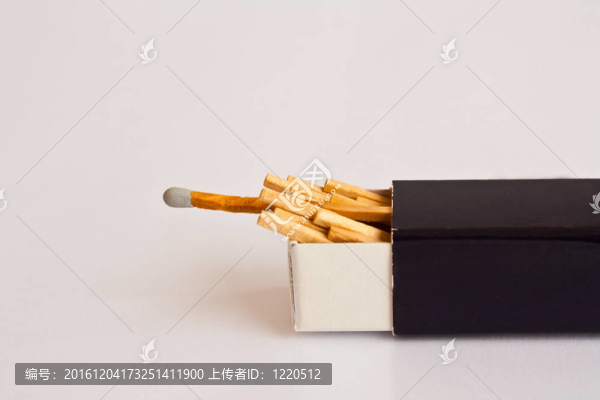 灰色背景與白色背景的火柴盒