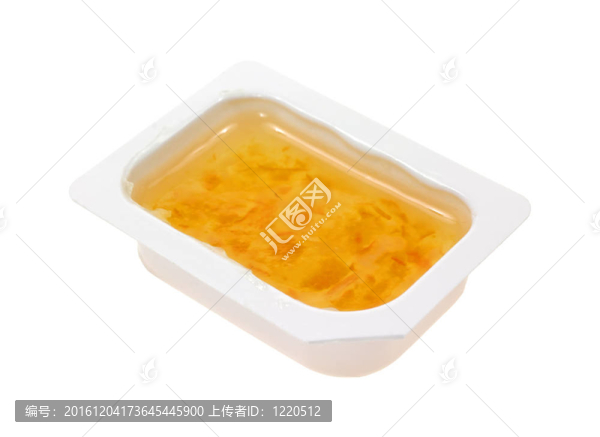在小容器橘子醬