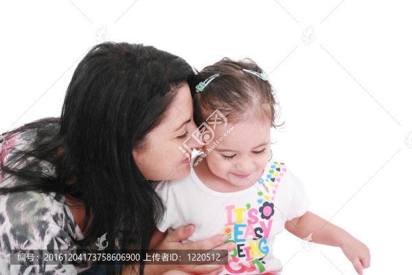 家庭畫像；母女在家玩耍