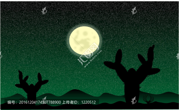 墨西哥沙漠之夜仙人掌植物