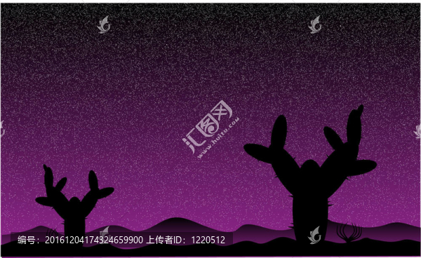墨西哥沙漠之夜仙人掌植物
