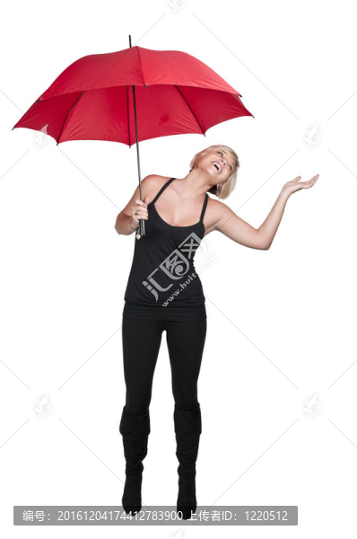 女子拿著雨傘
