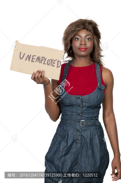 持失業(yè)標(biāo)志的婦女