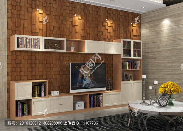 電視柜,書柜,3D高清效果圖