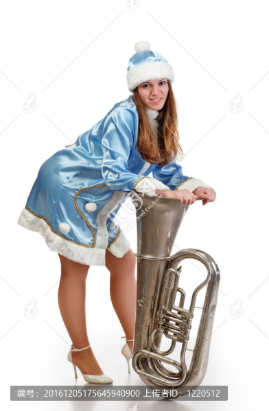 大喇叭的圣誕女孩