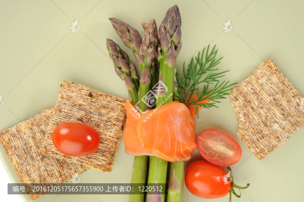煙熏鮭魚和蘆筍