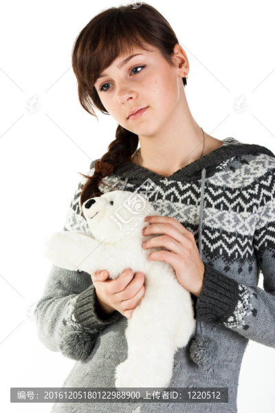 一個(gè)漂亮女孩的玩具肖像
