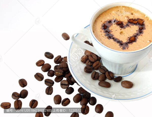 帶著心的白杯子里的咖啡-匯圖網(wǎng) www.fosd68.com 帶著心的白杯子里的咖啡