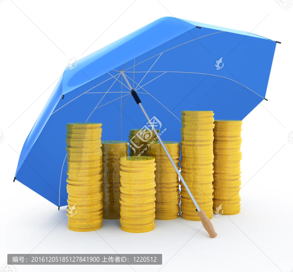 傘下的一堆硬幣