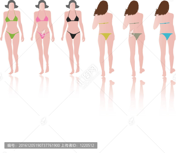 Bikinis夜店機(jī)場(chǎng)跑道的時(shí)裝模特