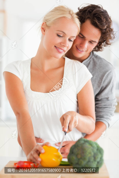 夫婦切片胡椒的肖像