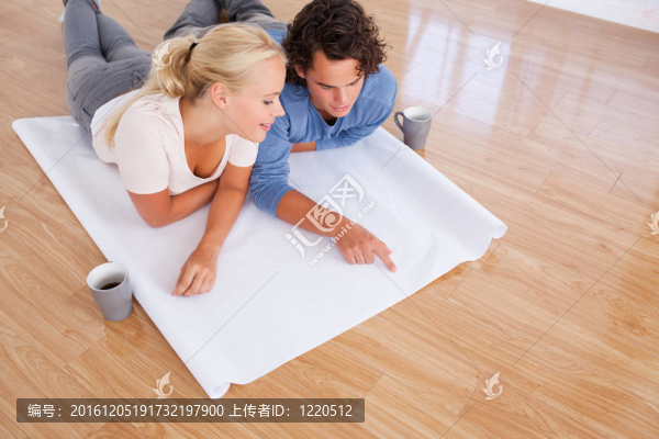 可愛(ài)的男人向他的未婚夫展示計(jì)劃的要點(diǎn)