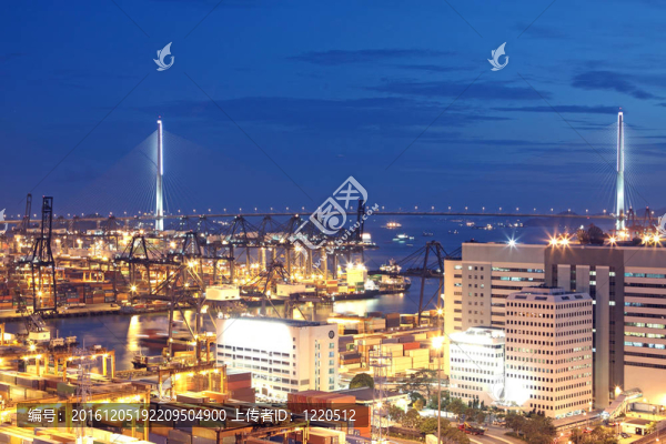 集裝箱碼頭和石匠橋在香港
