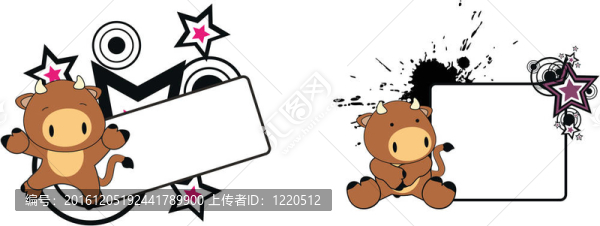 公牛寶貝卡通分隔開的