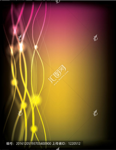 霓虹燈背景與波