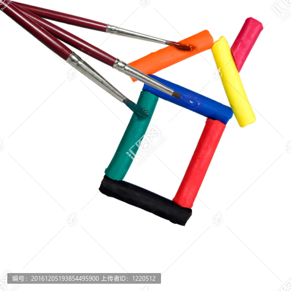 刷繪五顏六色的房子形狀