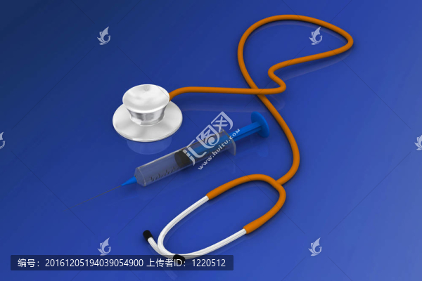 聽診器和注射器