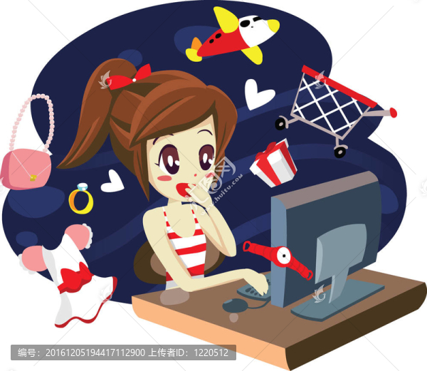 計(jì)算機(jī)女孩購物