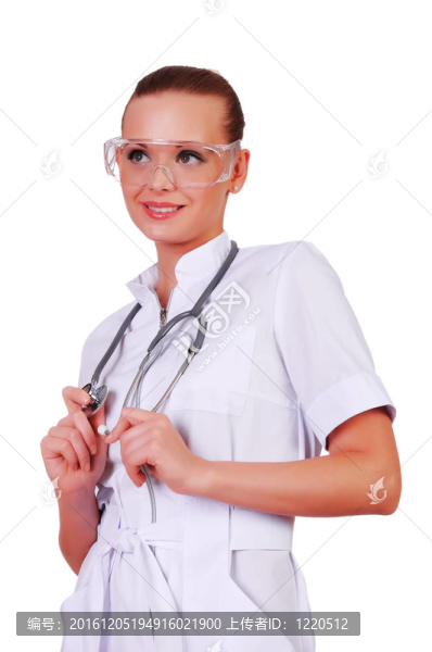 穿白色制服的年輕護士