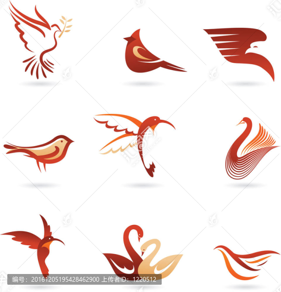 不同的鳥(niǎo)類(lèi)圖標(biāo)