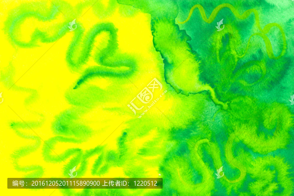 黃色和綠色的水彩畫