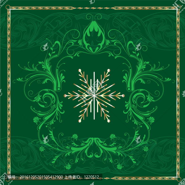 綠色廣場的雪花