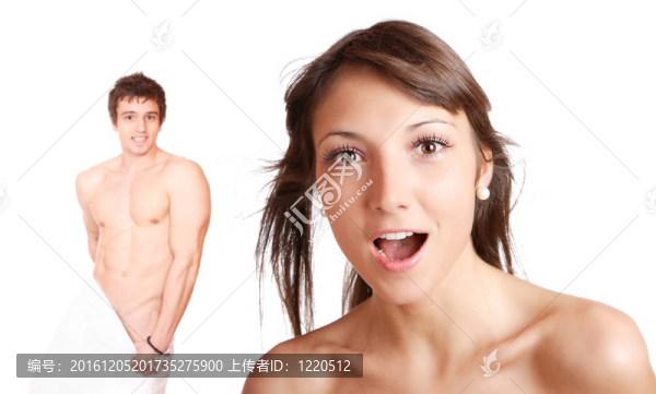 毛巾年輕夫婦