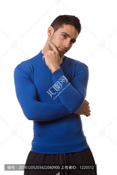 穿藍襯衫的男人