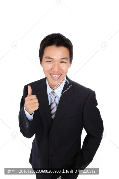 年輕商人喜歡或良好的手勢