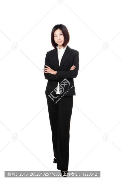 全長(zhǎng)商業(yè)女性自信微笑站
