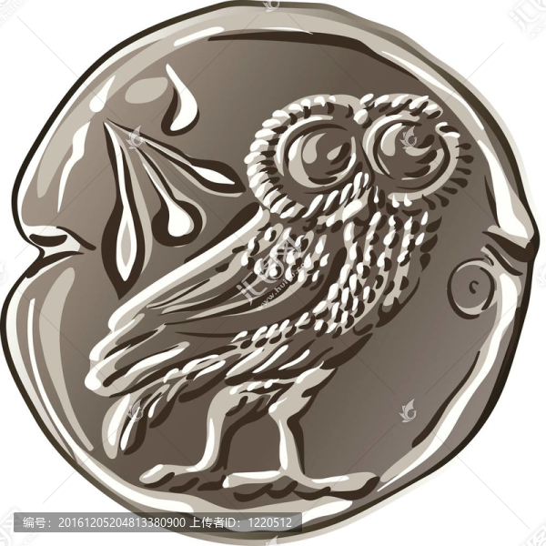 古希臘貨幣德拉克馬銀幣的載體