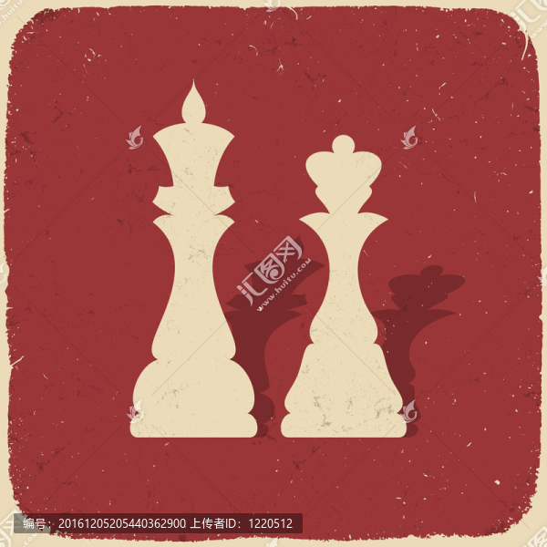 國王與王后。復(fù)古象棋背景；圖；eps10。
