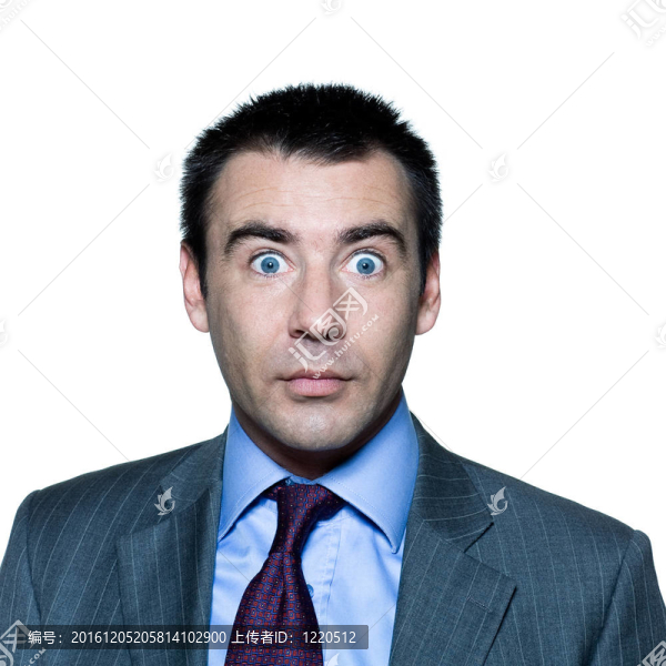 震驚的英俊男子睜大眼睛肖像